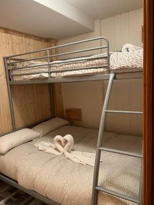 a bunk bed in a room with a ladder at SANT MORITZ CON GARAJE in Sierra Nevada