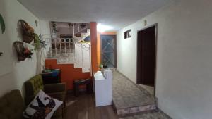 a hallway with a stairway leading to a room at Habitacion1 FABULOSA 2 personas CasaSanfco in Zacatlán