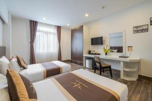 Katil atau katil-katil dalam bilik di Minh Chien Hotel