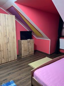 Televiisor ja/või meelelahutuskeskus majutusasutuses Bianka Hostel & Car Rent Budapest
