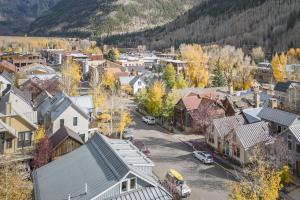 an aerial view of a small town in the mountains at West Pacific Ave 320 ~ Pacifico in Telluride