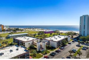 an aerial view of a city and the beach at Biloxi Beach-Good Vibes Condo in Biloxi