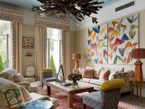 a living room with a couch and chairs at Number Sixteen, Firmdale Hotels in London