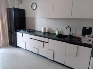 Kuchyň nebo kuchyňský kout v ubytování AVALON Apart-Hotel