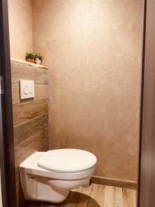 baño con aseo blanco en una habitación en LA MARIEFACTURE - Comme dans les étoiles, en Boulay - Moselle