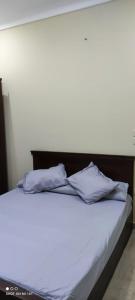 Una cama blanca con dos almohadas encima. en Banna House, en Abu Simbel