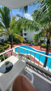 Výhled na bazén z ubytování Sol Caribe Beach Group nebo okolí