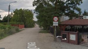 a street with a speed limit sign on a road at Miejsce pod namiot near WrocLOVE only place to TENT before you come just check we are present przed przyjazdem sprawdź czy jesteśmy bo często nie ma nikogo in Kiełczów