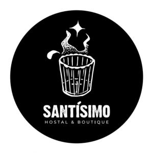 a black and white logo for a hotel and boutique at Santísimo Hostal Boutique in Oaxaca City