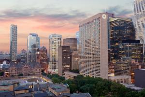 a view of a city skyline with skyscrapers at Sheraton Centre Toronto Hotel in Toronto