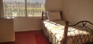 Ce lit se trouve dans un dortoir doté d'une fenêtre. dans l'établissement morrocco campaign breakfast included, 