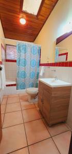 un bagno con un water e un lavandino di Hotel Alsacia a Tegucigalpa