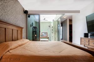 Katil atau katil-katil dalam bilik di Destination Condesa @Roma Norte Penthouse Loft