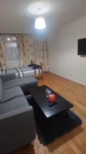 a living room with a couch and a table at Laret Guest House in London