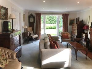 sala de estar con sofá y TV en A magical countryside retreat en New Alresford