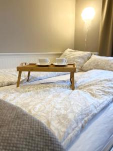Postel nebo postele na pokoji v ubytování comfortable apartment outside Kristiansand