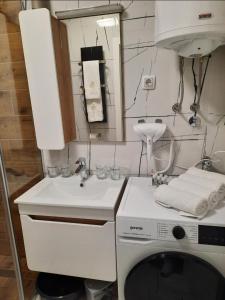 Kopalnica v nastanitvi Apartman Lux-besplatno korišćenje zasebne garaže
