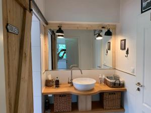 Koupelna v ubytování Ferienwohnung im Landhaus