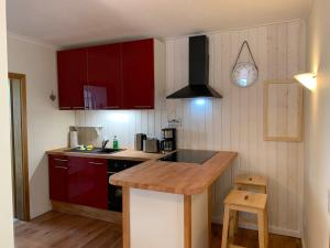 Kuchyň nebo kuchyňský kout v ubytování Ferienwohnung im Landhaus