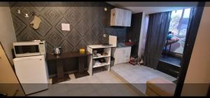 Kuchyň nebo kuchyňský kout v ubytování Kiev hotel