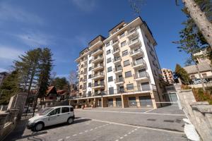 a small car parked in front of a building at Apartman Lukić, Vila Elsa 2 in Zlatibor