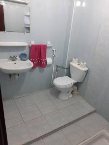 a bathroom with a toilet and a sink at Family House in Agadir