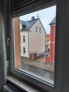 a view from a window of a building at Apartments Wagner in Crimmitschau