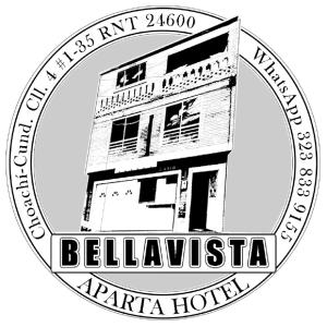 uma imagem a preto e branco de um hotel em Aparta Hotel Bella Vista em Choachí