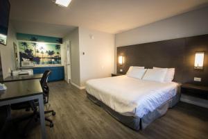 a hotel room with a bed and a desk at Envi Boutique Hotel in Henderson