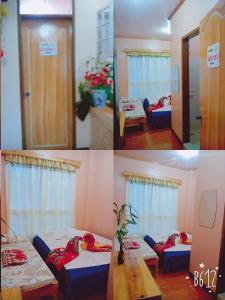 Rúm í herbergi á TRIPLE JS INN-SAGADA