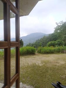 - une vue depuis la fenêtre d'un champ dans l'établissement Baralung homestay, à Mangpu
