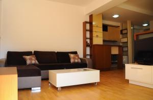 a living room with a couch and a coffee table at Andreja Apartment in Budva