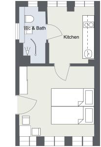 a floor plan of a room with at Boutique Apartments 1 - 8 in Copenhagen