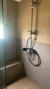 a shower in a bathroom with a bathtub and a shower at villa palace in Douar Oulad Jaber