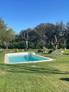 een zwembad in het midden van een tuin bij Preciosa habitación en suite in Algete