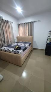 een slaapkamer met een bed in een kamer bij Cozy Home in Akure