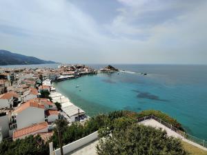 vista su una città sull'acqua di Kamelia a Kokkari