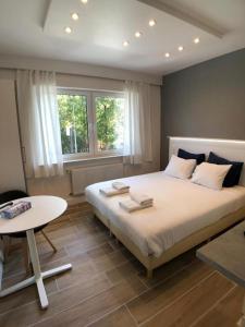 Postel nebo postele na pokoji v ubytování Aramis Studio Hotel