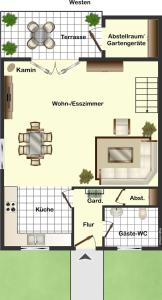 Půdorys ubytování Ferienhaus Kari
