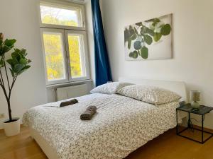 Katil atau katil-katil dalam bilik di 100m2 Flat with Balcony near Mariahilferstrasse - Free Parking