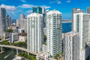 an aerial view of a city with tall buildings at Duplex 2BR in Miami