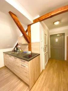 Kuchyň nebo kuchyňský kout v ubytování Hotel Garni Villa Areka