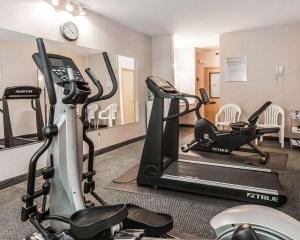 a gym with two exercise bikes and a treadmill at Quality Inn Tulalip - Marysville in Marysville