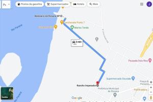 een screenshot van een google map met een google assistent bij Rancho Imperador in Pôrto Primavera