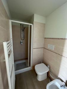 a bathroom with a shower and a toilet and a sink at Piccolo Borgo in Negrar