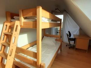 1 dormitorio con literas, escritorio y 1 cama en Vacation home, Neukirchen, en Neukirchen