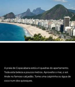 zdjęcie plaży z miastem w obiekcie Plaza Elysees 202 w mieście Rio de Janeiro