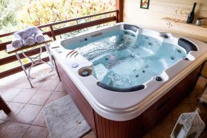 a jacuzzi tub in the middle of a room at Holiday Home Vitis in Selnica