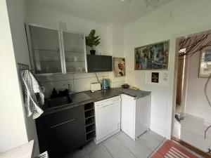 a kitchen with a sink and a counter top at lovely house for relaxing trips in Vienna