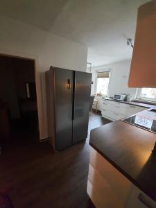 Kuchyň nebo kuchyňský kout v ubytování Ferienwohnung Geiseltalsee